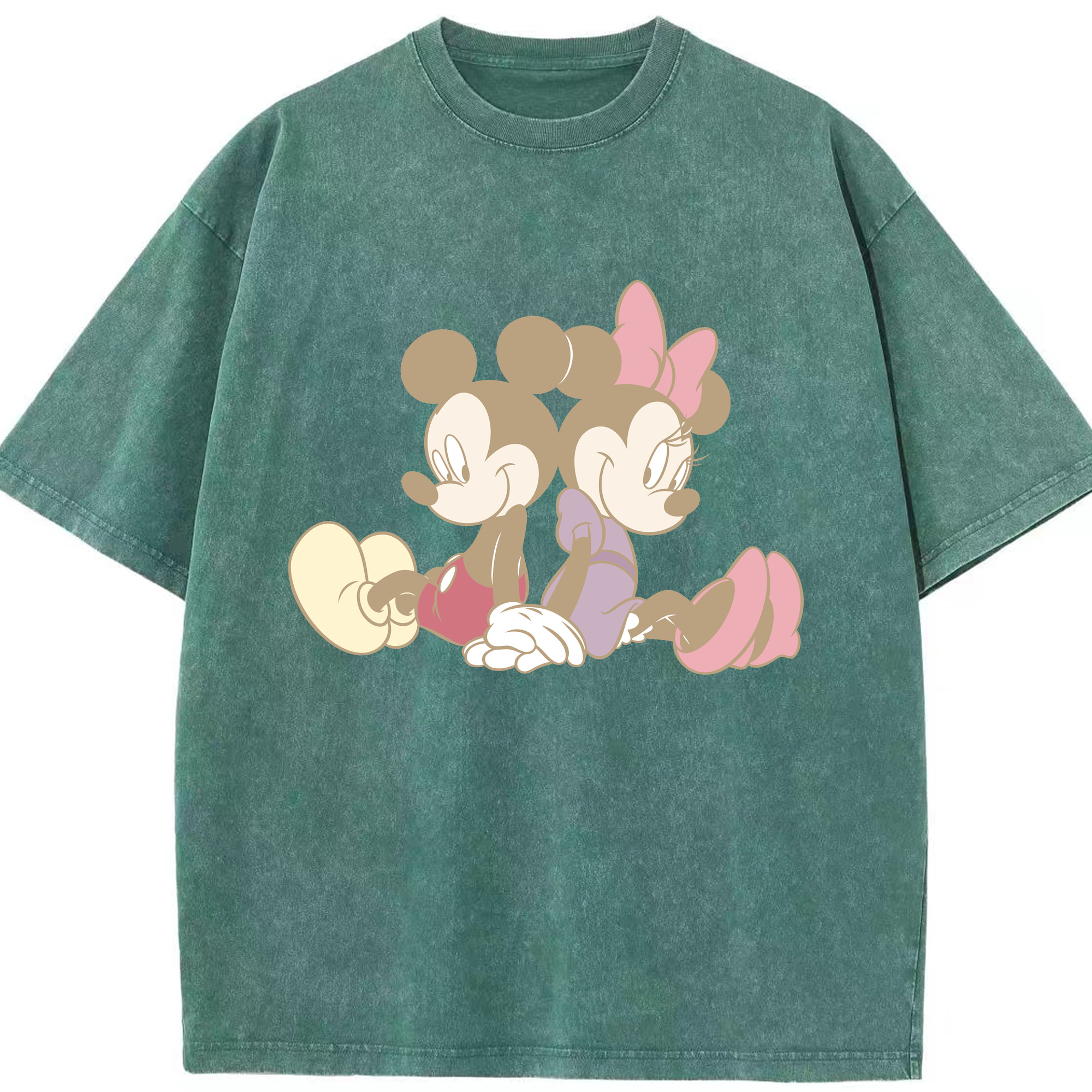 （画像用） ミッキーマウス Mickey Mouse 綿100% ヴィンテージ風 半袖Tシャツ（フロントプリント）